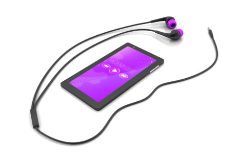 multimedia smart phone with earphones