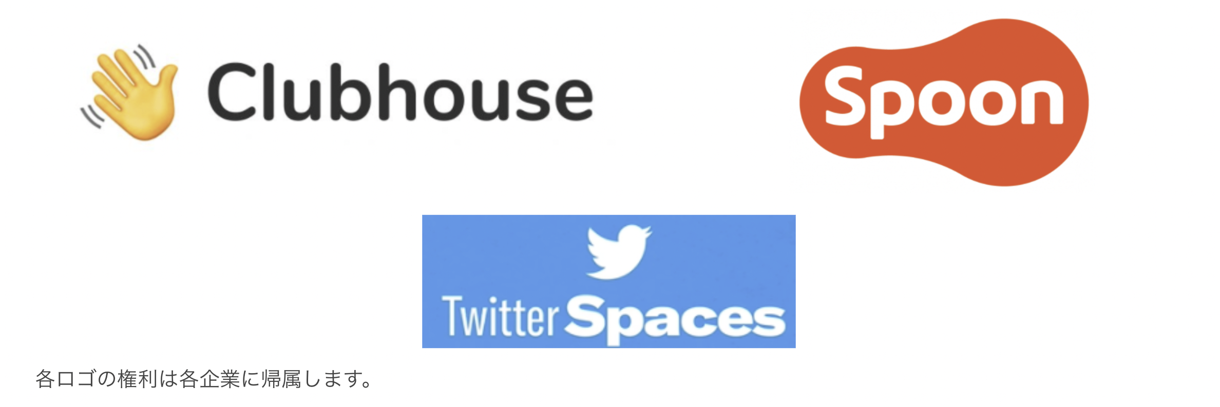 音声SNS（Clubhouse, Spoon, Twitter Spaces）