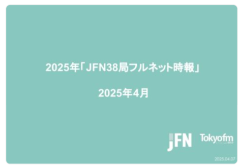 【企画書】TOKYO FM『「JFN38局フルネット時報」のご案内』