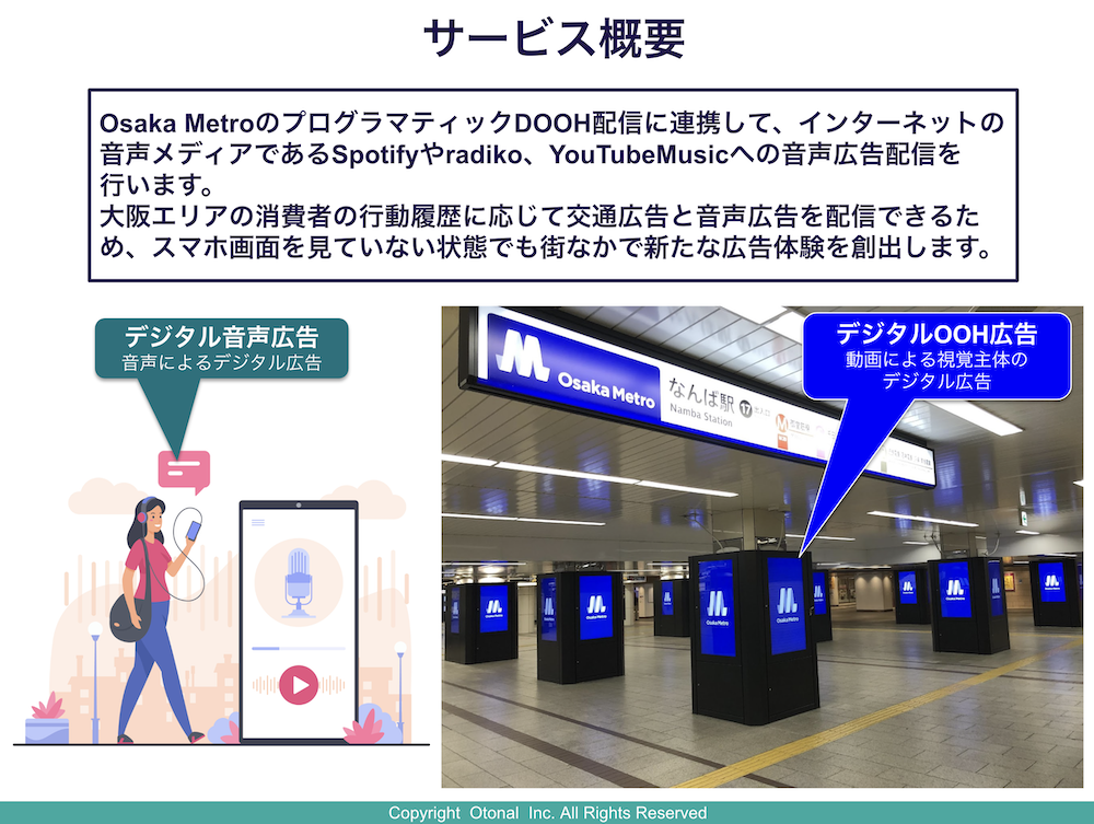 大阪地域対象のpDOOH×音声広告の配信プラン