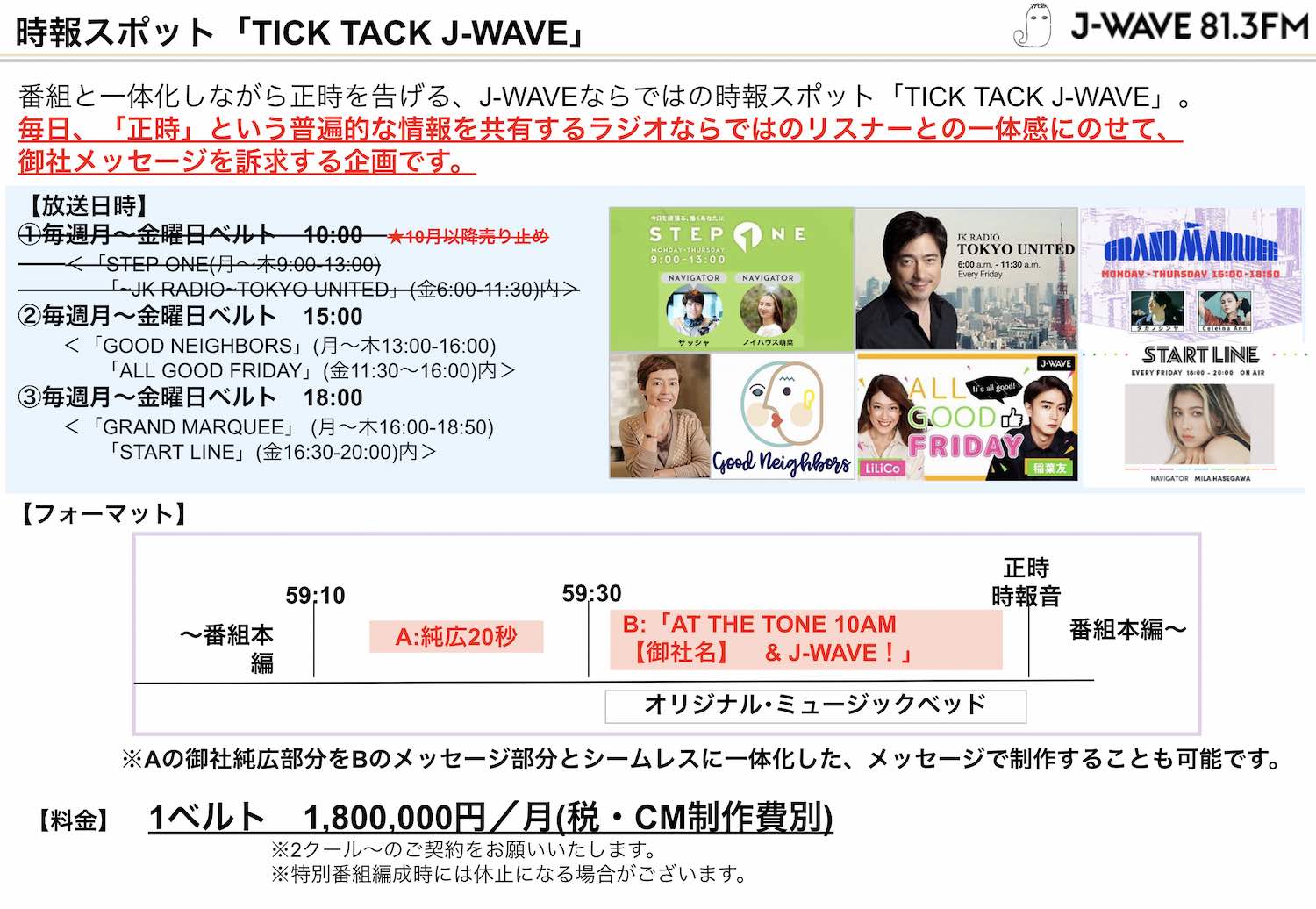 【企画書】『TICK TACK J-WAVE』／資料DL