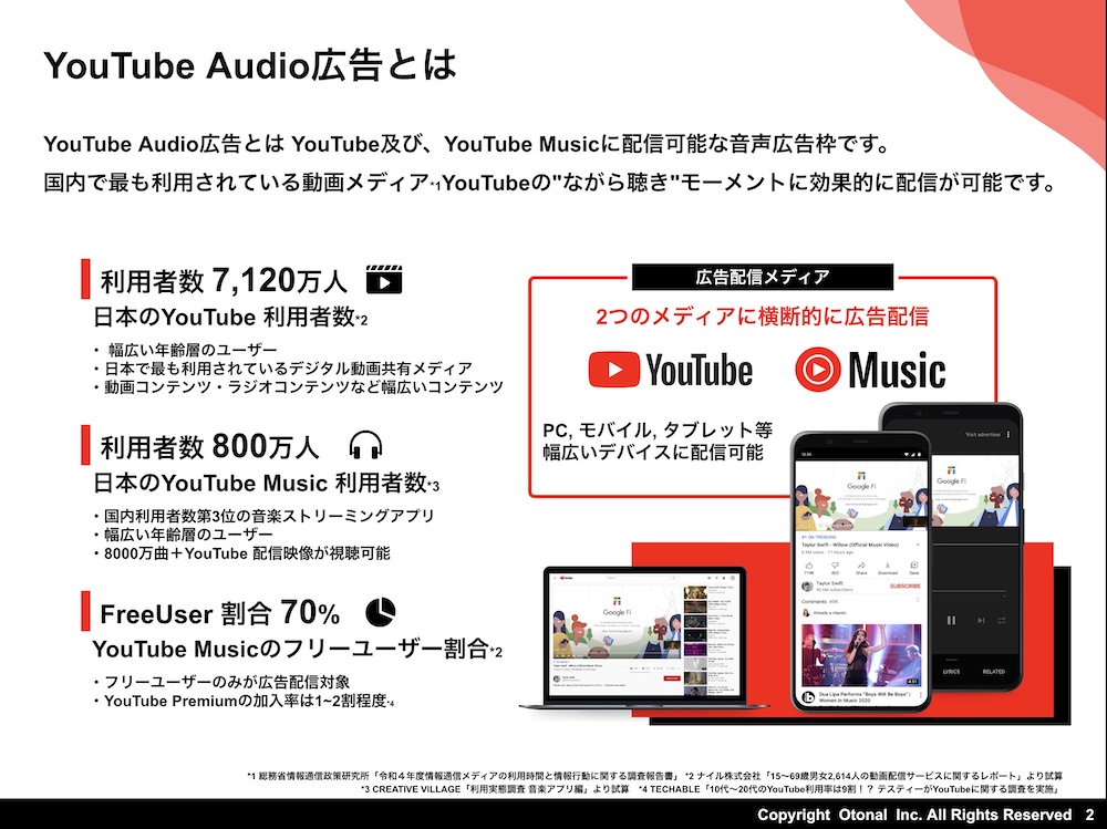 【媒体資料】YouTubeオーディオ広告／資料DL