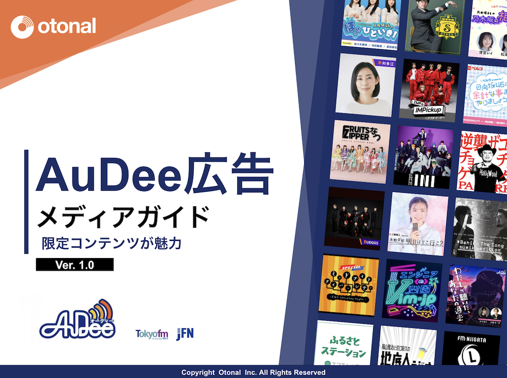 【媒体資料】Audee（オーディー）へのデジタル音声広告／資料DL