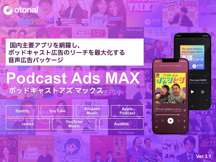 【媒体資料】ポッドキャスト広告のリーチを最大化する音声広告パッケージ『Podcast Ads MAX』