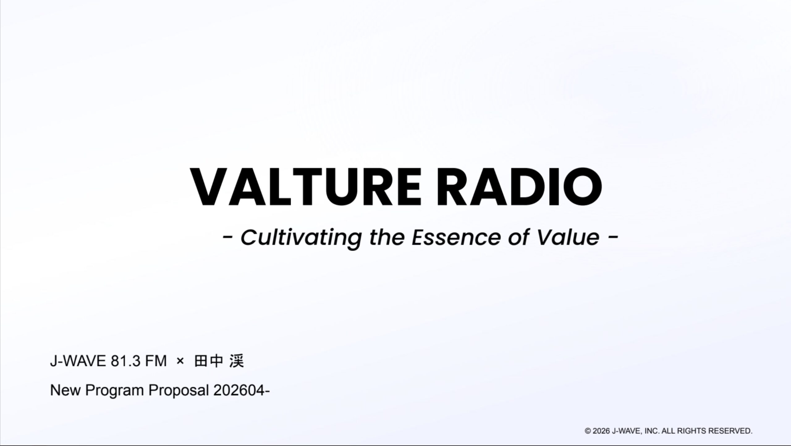 【企画書】J-WAVEVALTURE RADIO／資料DL